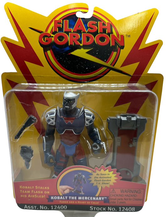Vintage 1996 Flash Gordon The Animated Series - Kobalt The Mercenary Action Figure - Brand New Factory Sealed Shop Stock Room Find