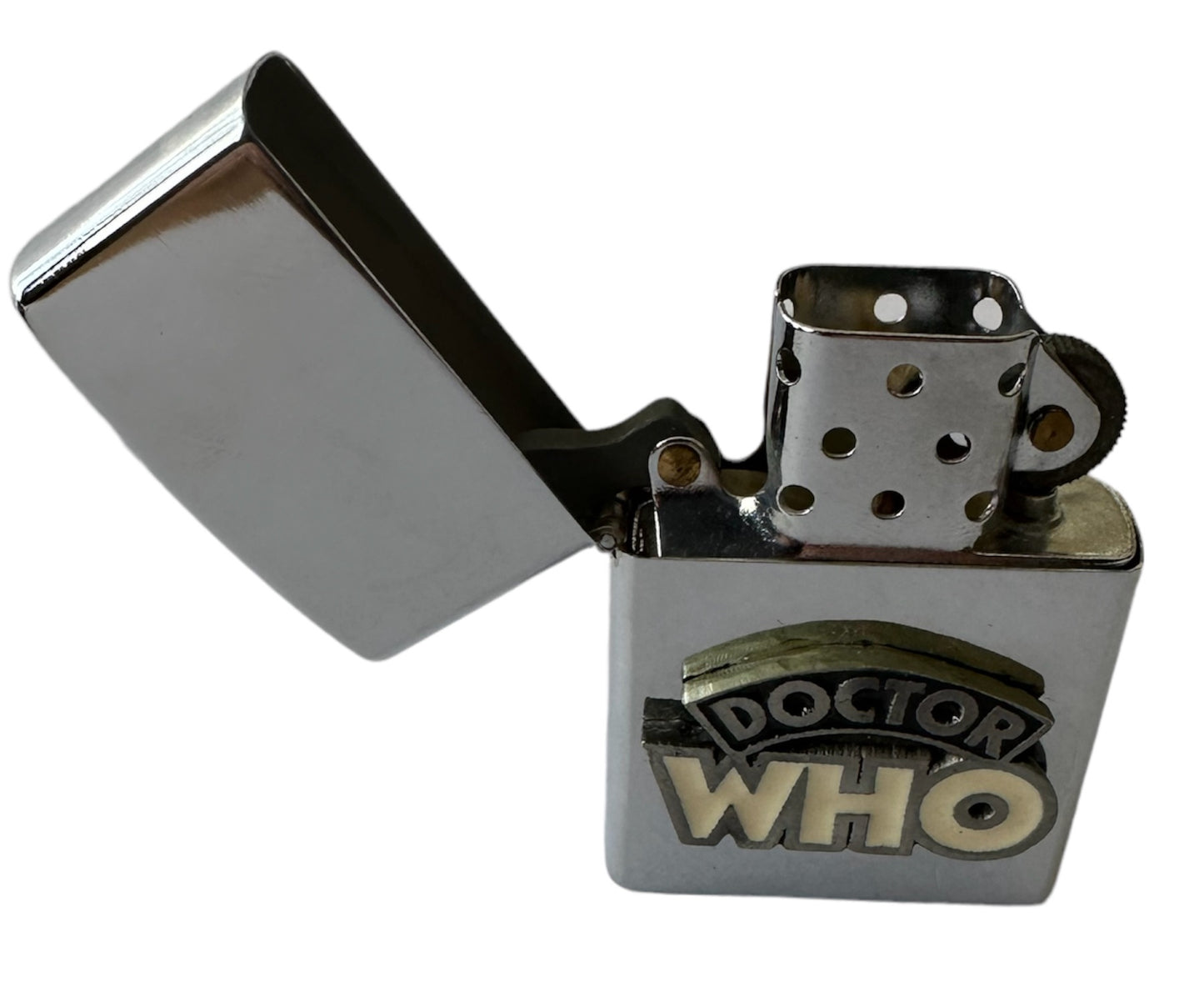 Vintage 1980's Doctor Dr Who Logo Petrol Lighter - In The Original Box - Shop Stock Room Find.