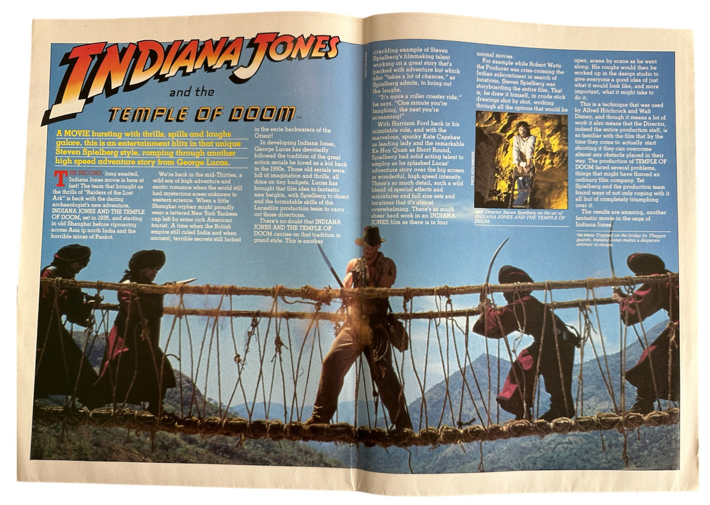 Vintage 1984 Indiana Jones And The Temple Of Doom Official Poster Magazine Edition -  Shop Stock Room Find