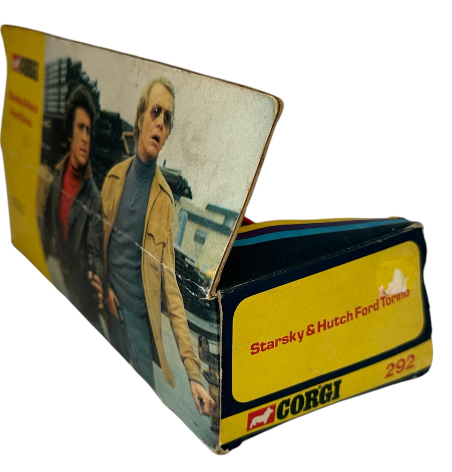 Vintage Corgis 1977 Starsky & Hutch Fords Torino Diecast Vehicle With Starsky & Hutch & Villain Figures - Set Number 292 - In The Original Box