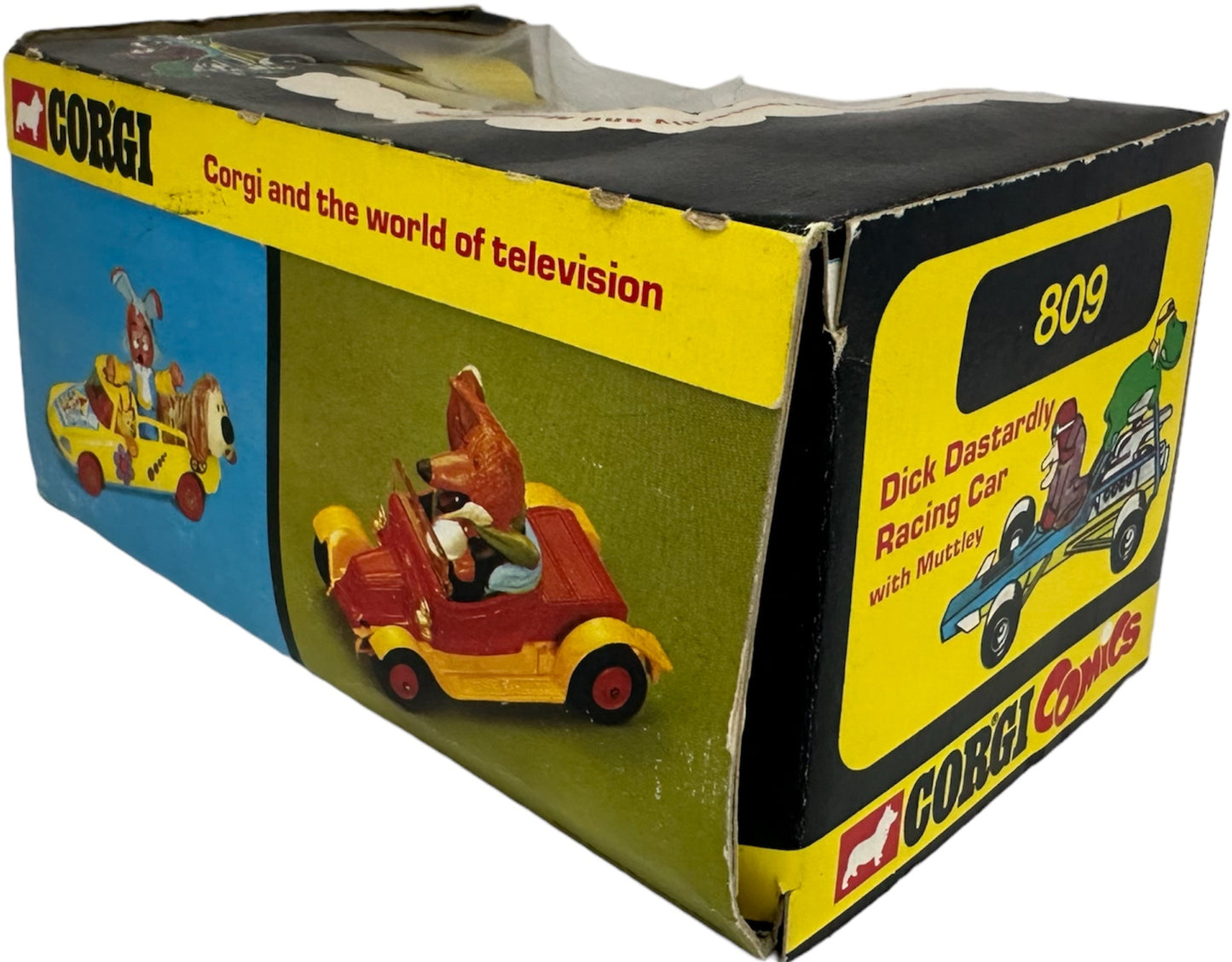 Vintage Corgis Comics 1973 Dick Dastardly Racing Car Diecast Model No. 809 With Muttley - Wacky Racers - Mint Condition In The Original Box - Shop Stock Room Find