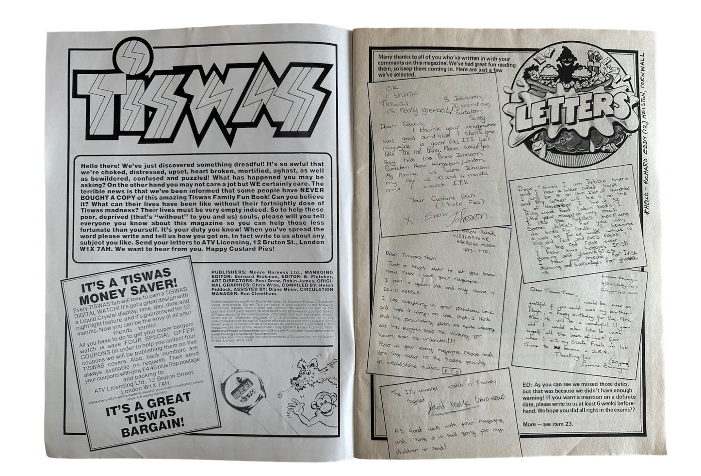 Vintage 1981 Tiswas Family Fun Book Volume 1 Issue Number 11 Very Very Rare.