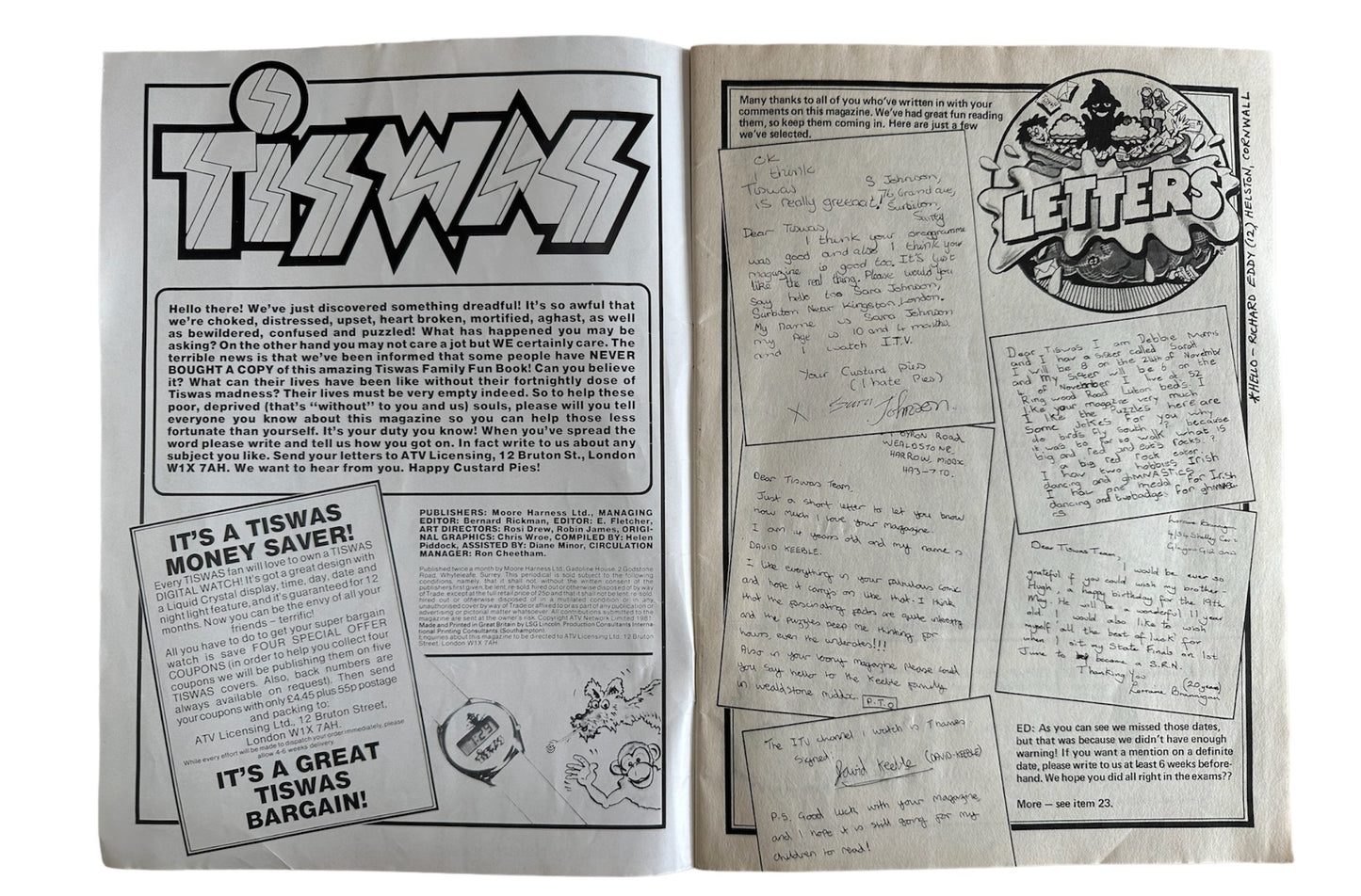 Vintage 1981 Tiswas Family Fun Book Volume 1 Issue Number 11 Very Very Rare.
