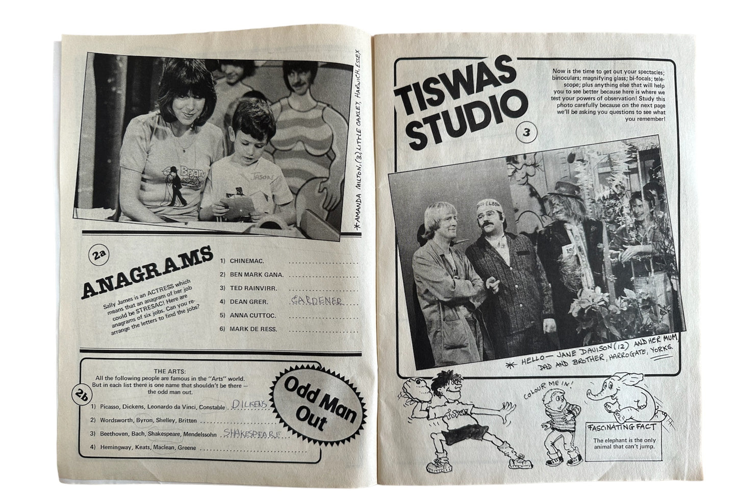 Vintage 1981 Tiswas Family Fun Book Volume 1 Issue Number 11 Very Very Rare.