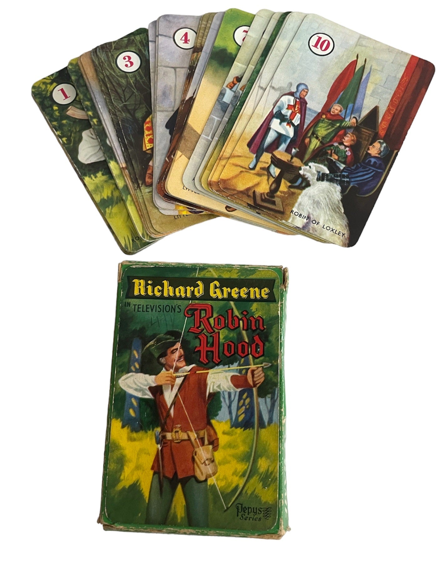 Vintage 1950's Pepys Richard Greene In Televisions Robin Hood Card Game - Fantastic Condition - In The Original Box.