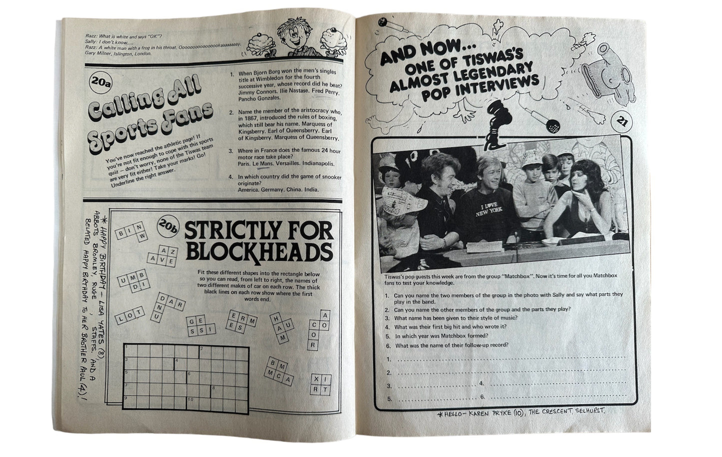 Vintage 1981 Tiswas Family Fun Book Volume 1 Issue Number 11 Very Very Rare.