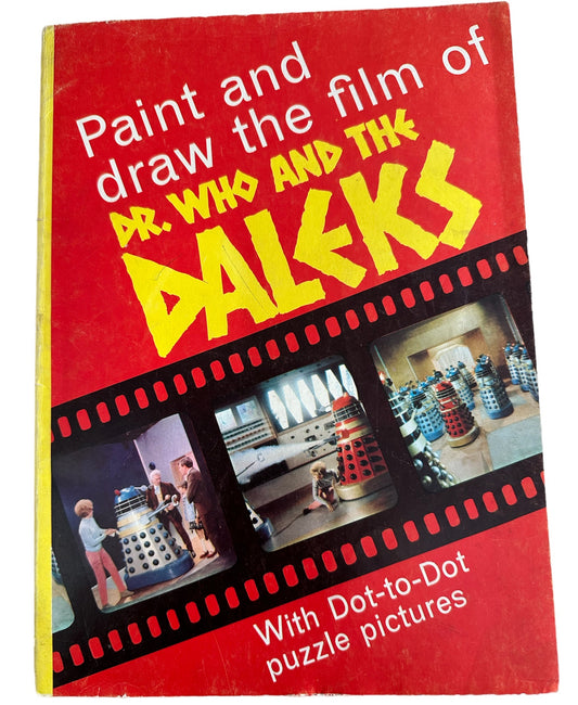 Vintage 1965 Dr Who And The Daleks Paint And Draw The Film Colouring and Activity Book - Good Condition