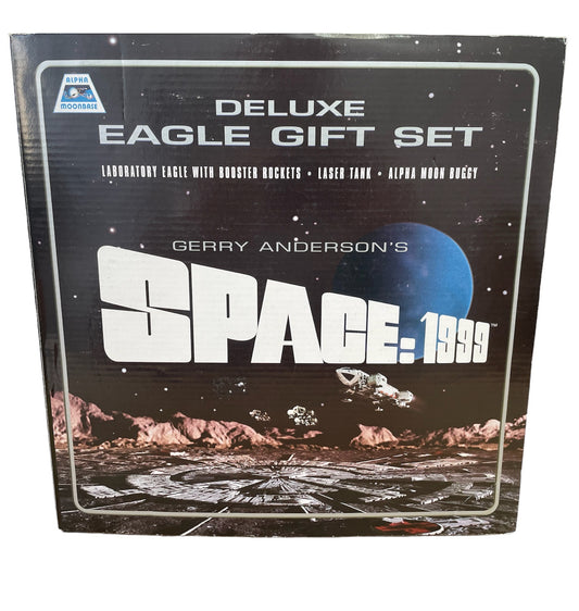 Vintage 2006 Gerry Andersons Space 1999 Deluxe Eagle Gift Set - Includes Laboratory Eagle Transporter With Booster Rockets, Laser Tank And Alpha Moon Buggy - Shop Stock Room Find.