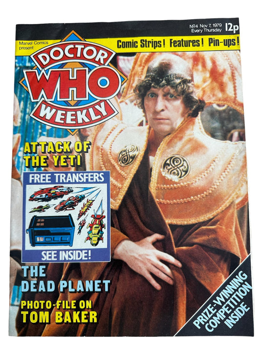 Vintage 1979 Doctor Dr Who Weekly Comic Magazine Number 4 - Fantastic Fourth Issue -  Nov 7th 1979 - Former Shop Stock