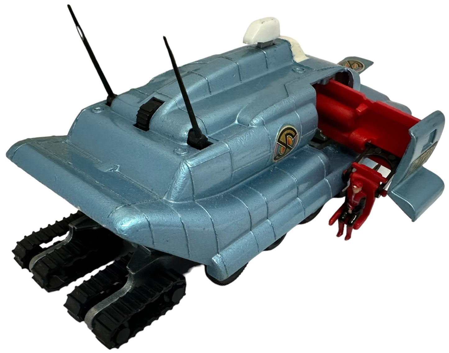 Vintage Dinky Toys 1970 Gerry Andersons Captain Scarlet And The Mysterons SPV Spectrum Pursuit Vehicle Diecast Model No. 104 - Fantastic Condition In The Original Box With Original Display Plinth