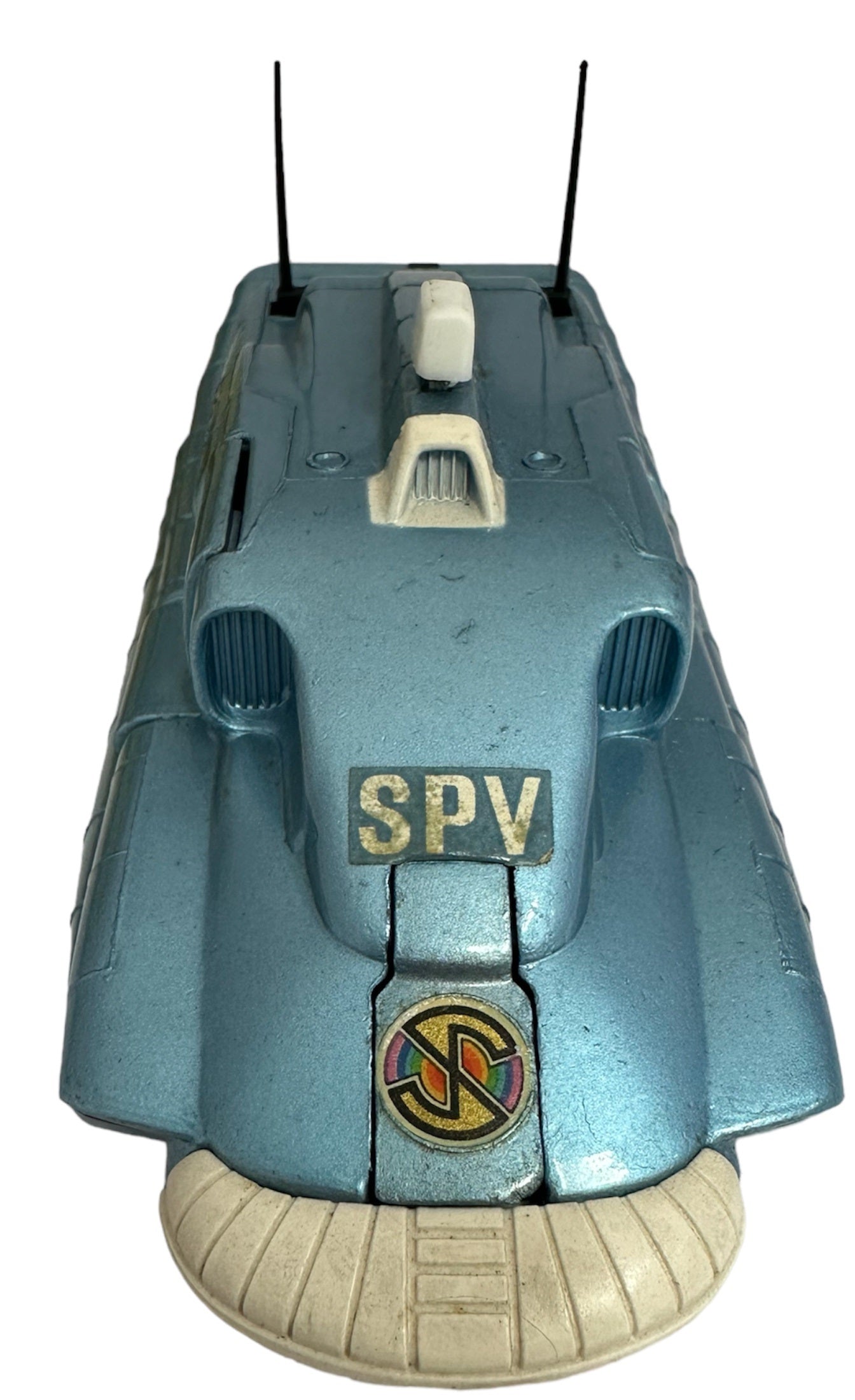 Vintage Dinky Toys 1970 Gerry Andersons Captain Scarlet And The Mysterons SPV Spectrum Pursuit Vehicle Diecast Model No. 104 - Fantastic Condition In The Original Box With Original Display Plinth