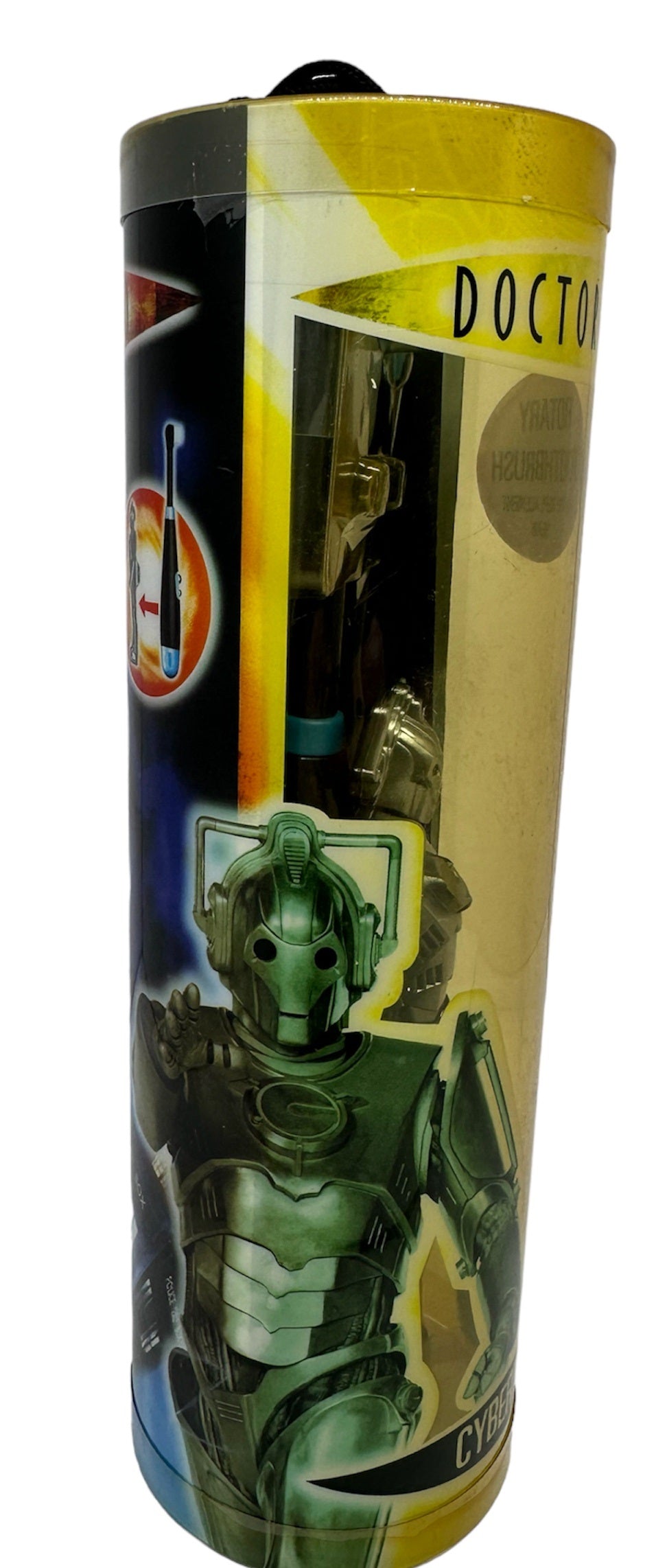 Vintage 2005 Doctor Dr Who Cyberman Rotary Toothbrush With Replacement Head - Brand New Factory Sealed Shop Stock Room Find