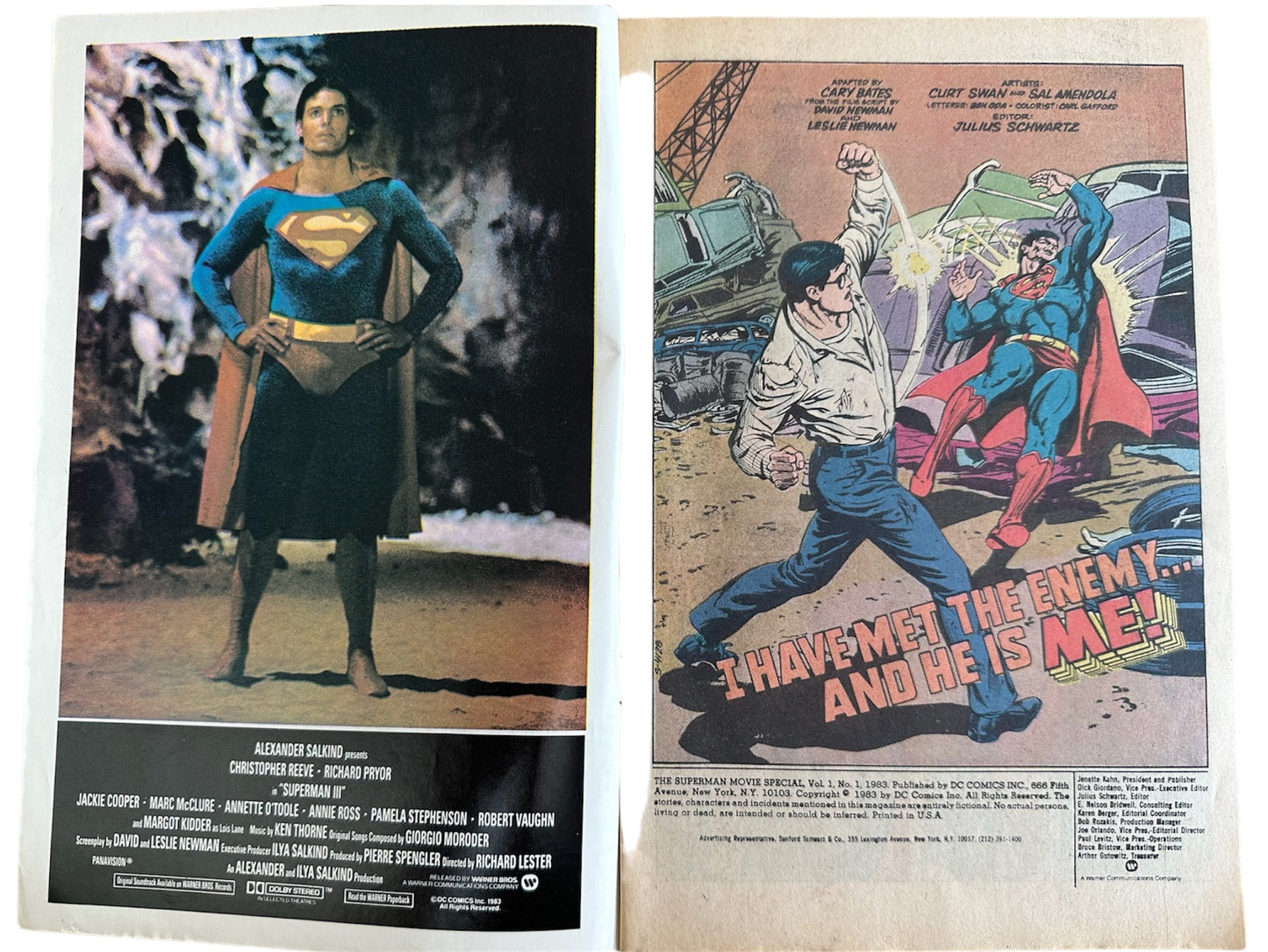 Vintage 1983 DC Comics Superman III Official Full Comic Adaptation -  Former Shop Stock From A Closed Down Comic Shop