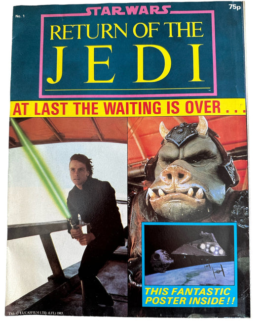 Vintage 1983 Star Wars The Return Of The Jedi Poster Magazine Issue One - Fantastic First Issue - Fantastic Condition Very Rare Item