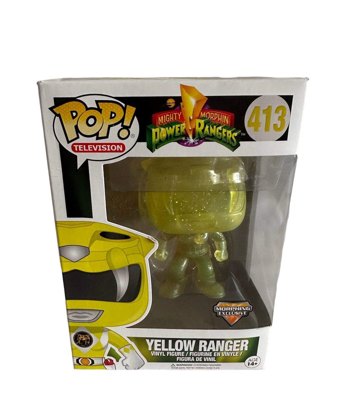 Vintage 2016 Mighty Morphin Power Rangers Pop Television Vinyl Figure - Morphing Yellow Ranger No. 413 - Brand New Shop Stock Room Find