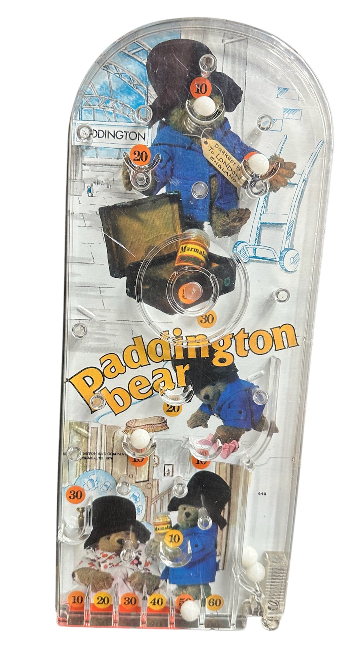 Vintage 1976 Paddington The Bear Bagatelle Pin Ball Game - Fantastic Condition In Full Working Order