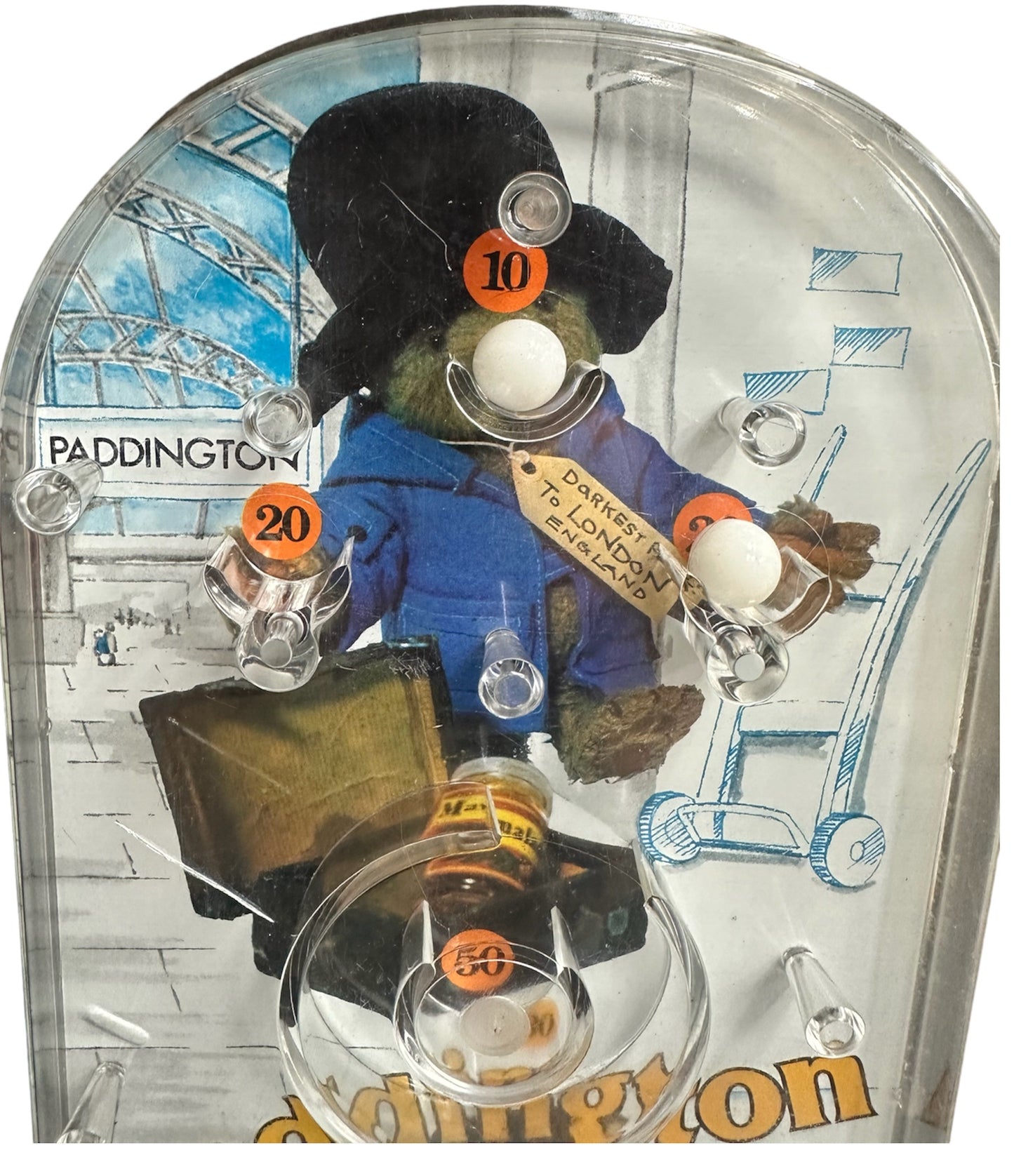 Vintage 1976 Paddington The Bear Bagatelle Pin Ball Game - Fantastic Condition In Full Working Order