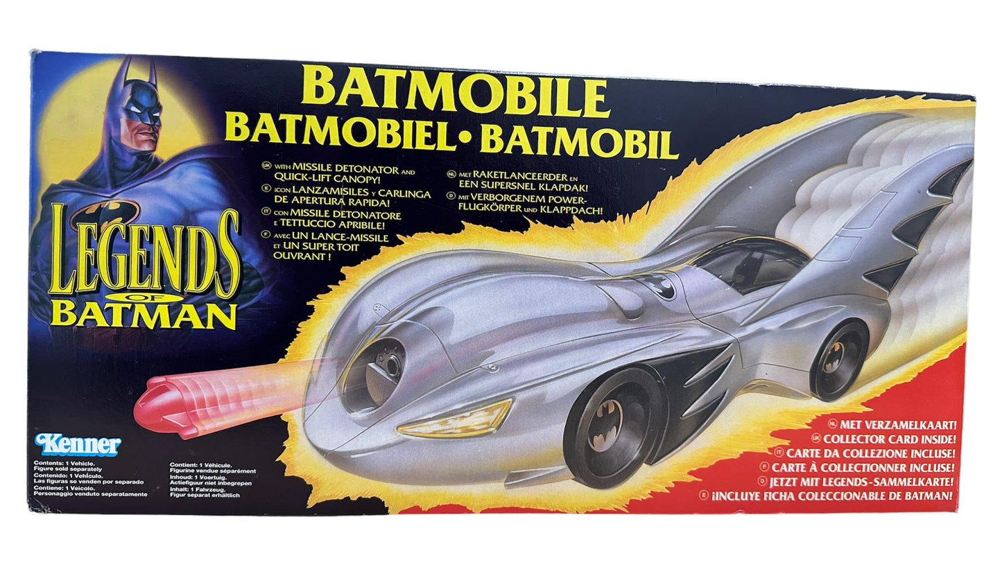 Vintage Kenner 1994 The Legends Of Batman Batmobile With Missile Detonator Launcher And Free Collector Card - Brand New Factory Sealed Shop Stock Room Find