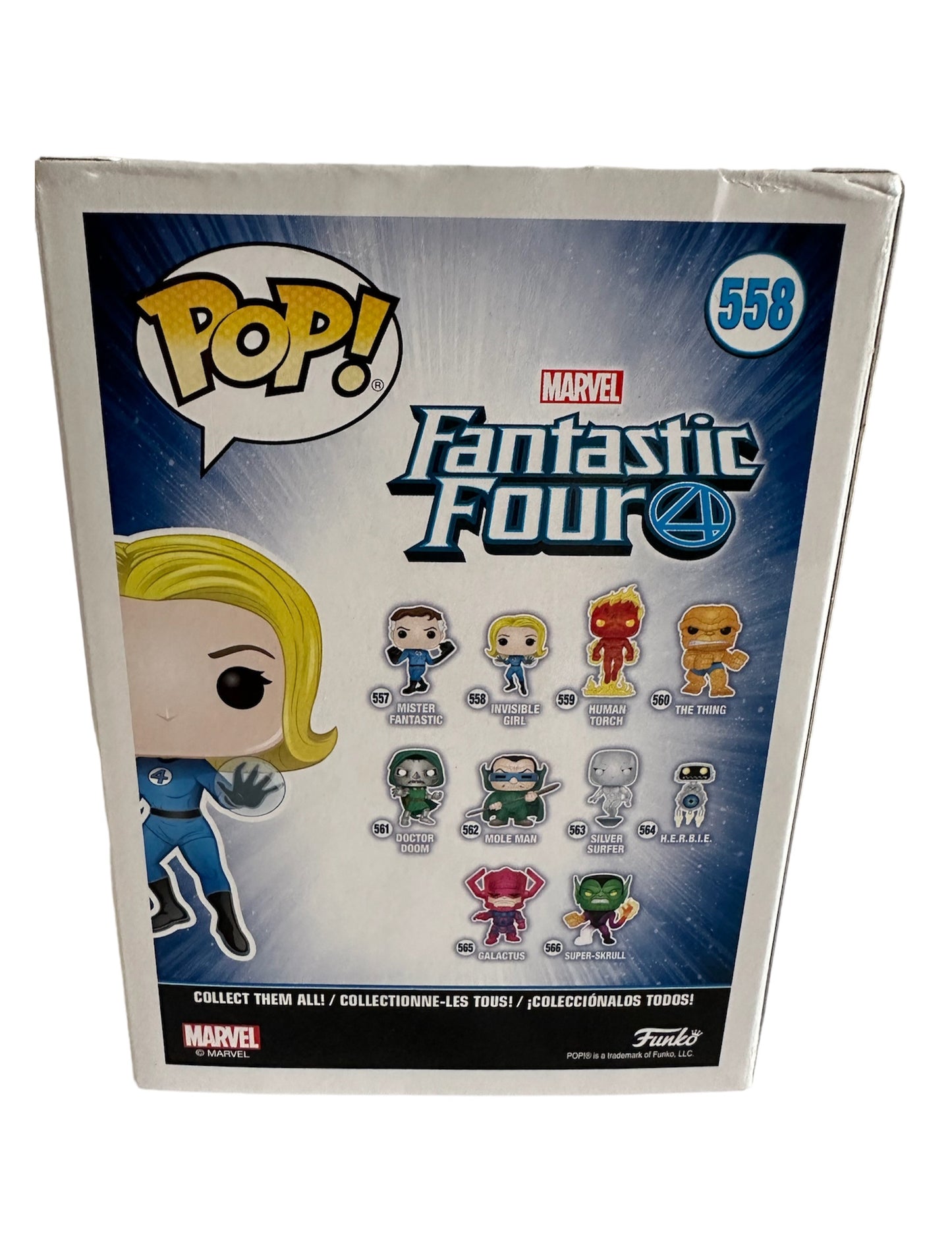 POP! 2019 Marvels The Fantastic Four Pop Vinyl Figure - The Invisible Girl Sue Storm Bobble-Head No. 558 - Brand New Shop Stock Room Find