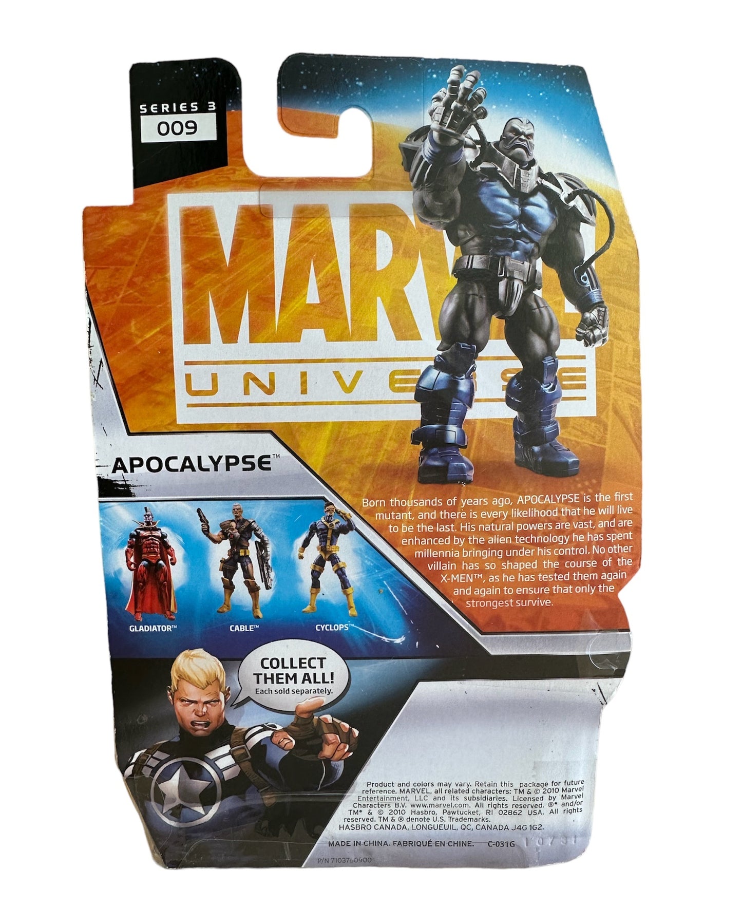 Vintage 2010 Marvel Universe Series 3 - No. 009 Apocalypse 3 3/4 Inch Action Figure With Display Stand - Brand New Factory Sealed Shop Stock Room Find