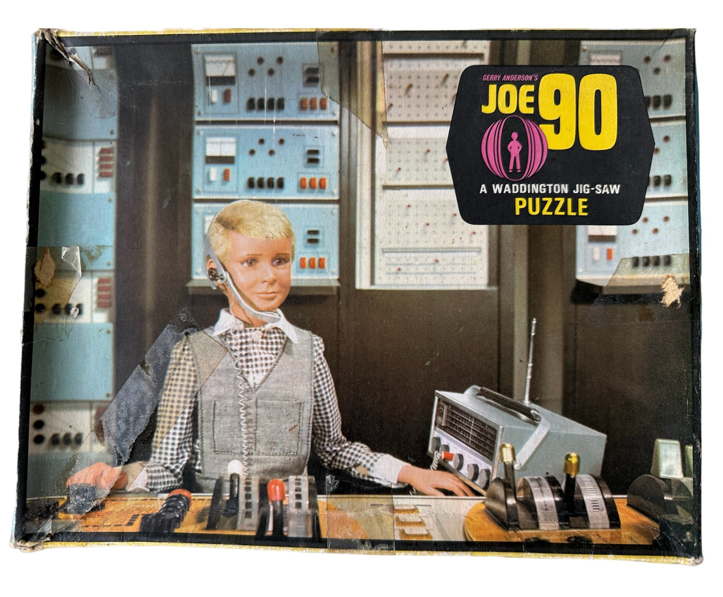 Waddington 1968 Gerry Andersons Joe 90 82 Piece Fully Interlocking Jigsaw Puzzle Joe 90 In The Lab - Fantastic Condition 100% Complete - In The Original Box