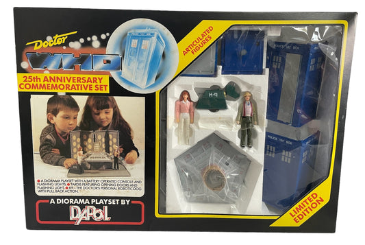 Vintage Dapol 1987 Doctor Dr Who Limited Edition 25th Anniversary Commemorative Diorama Tardis Playset With 7th Doctor, K-9 & Mel Figures - Shop Stock Room Find.