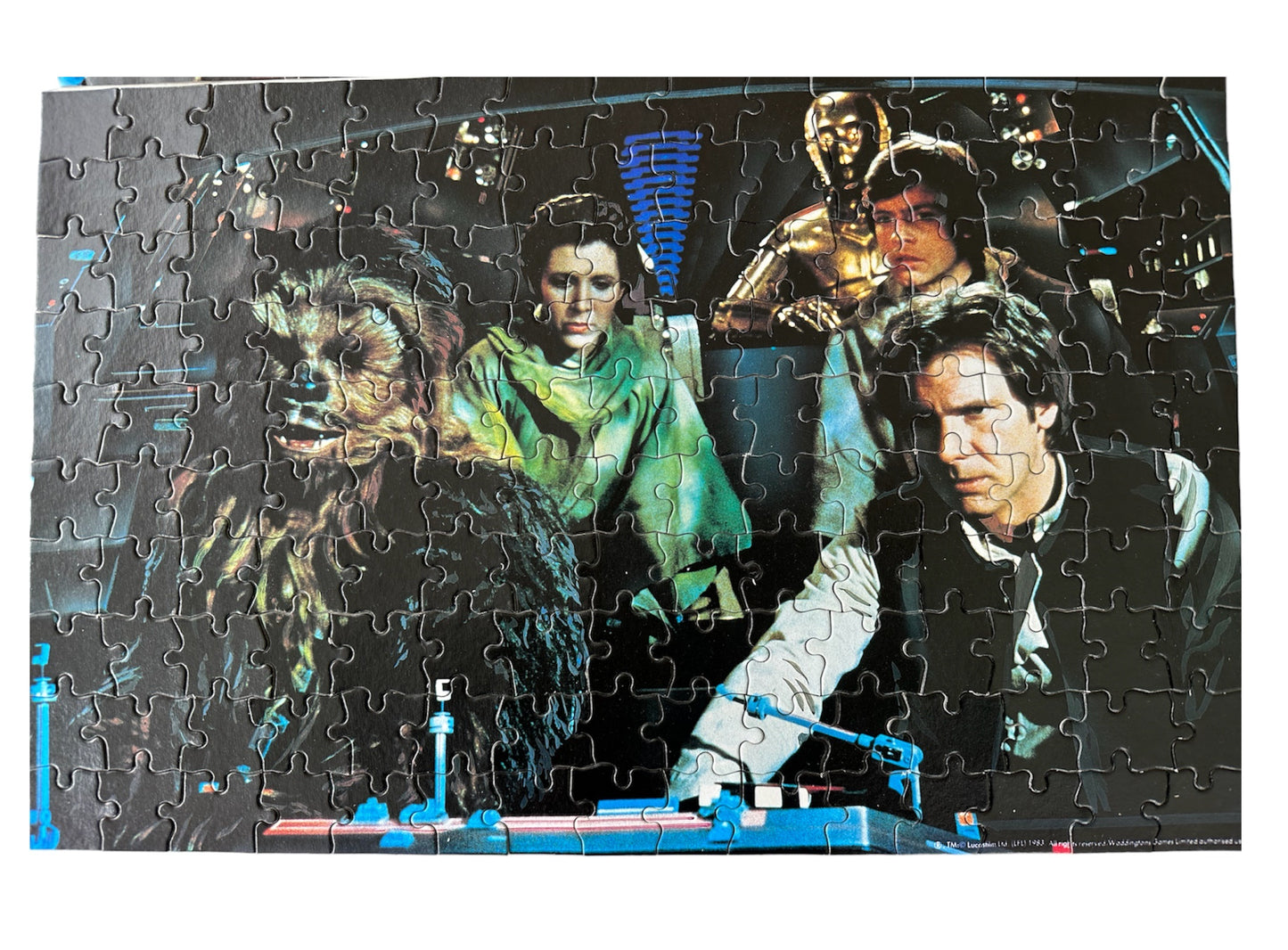 Vintage Waddington 1983 Star Wars Return Of The Jedi - Inside The Cockpit Of The Millennium Falcon - 150 Piece Fully Interlocking Jigsaw Puzzle from - Factory Sealed Shop Stock Room Find