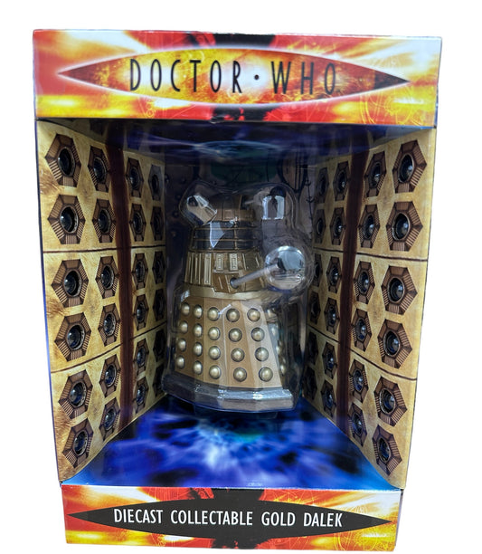 Vintage 2006 Doctor Dr Who - Diecast Collectable Gold Dalek Figure - Factory Sealed Shop Stock Room Find.
