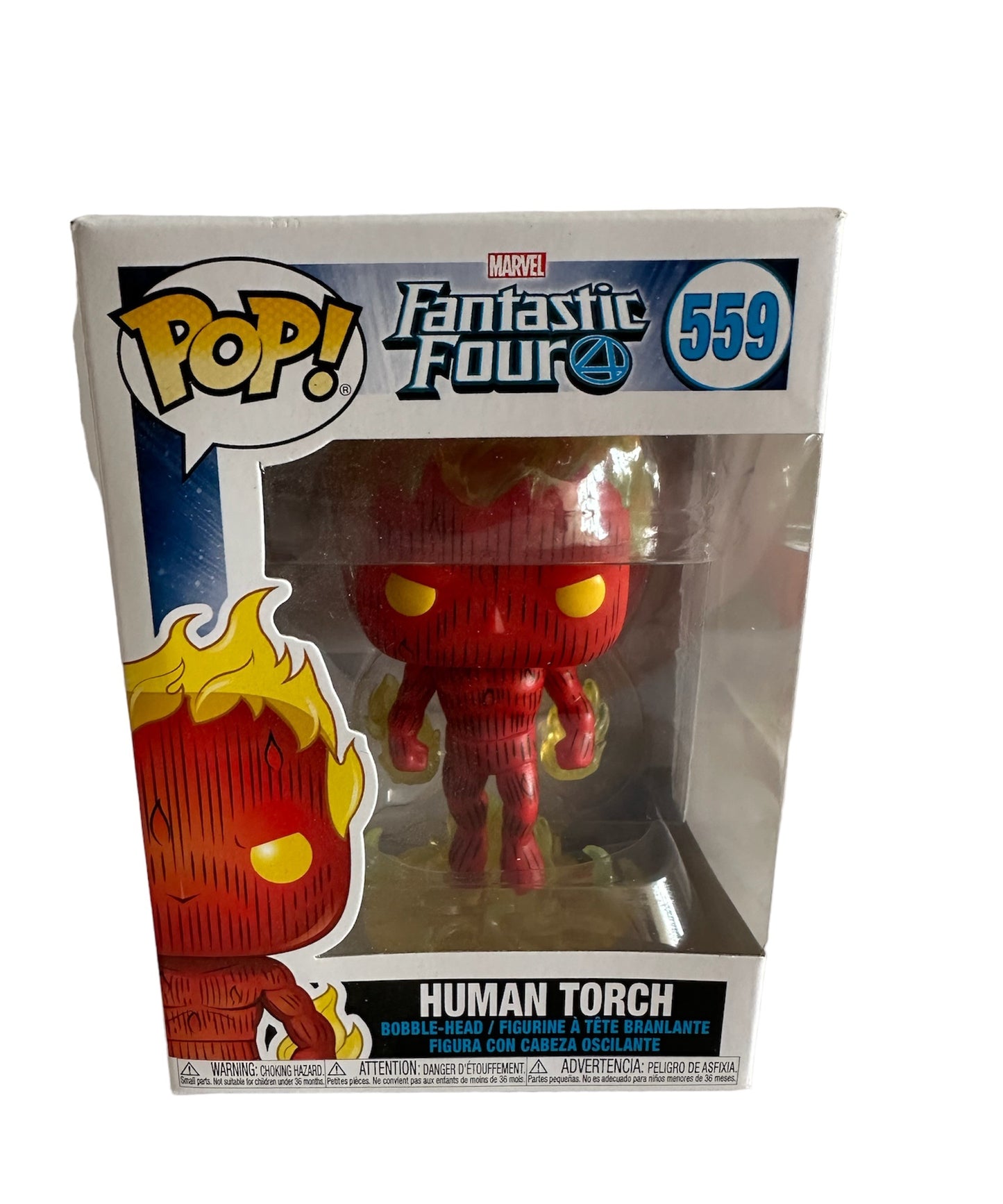 POP! 2019 Marvels The Fantastic Four Pop Vinyl Figure - The Human Torch Johnny Storm Bobble-Head No. 559 - Brand New Shop Stock Room Find