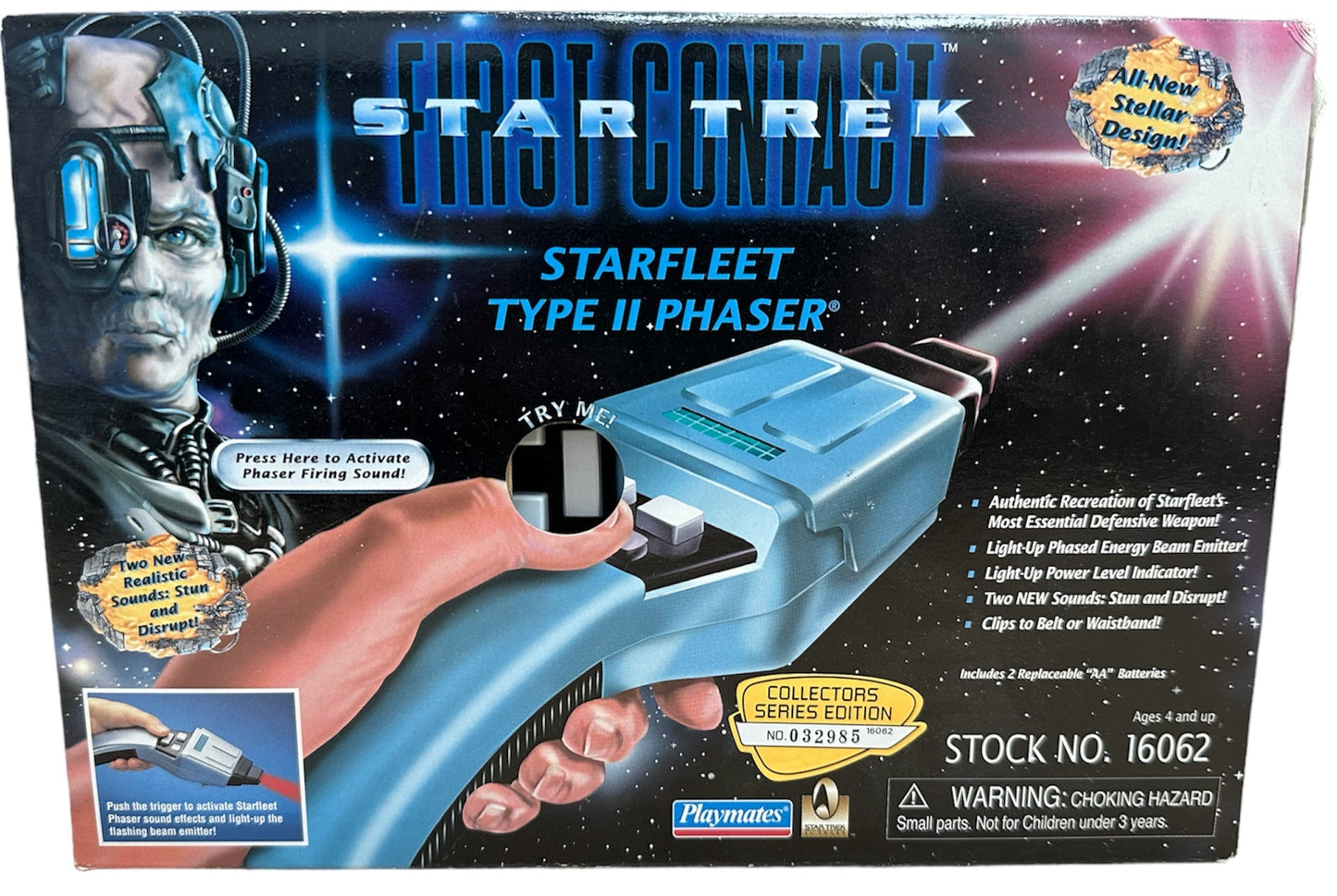 Vintage 1996 Star First Contact Trek Official Starfleet Type II Hand Phaser Collector's Edition - Brand New Shop Stock Room Find