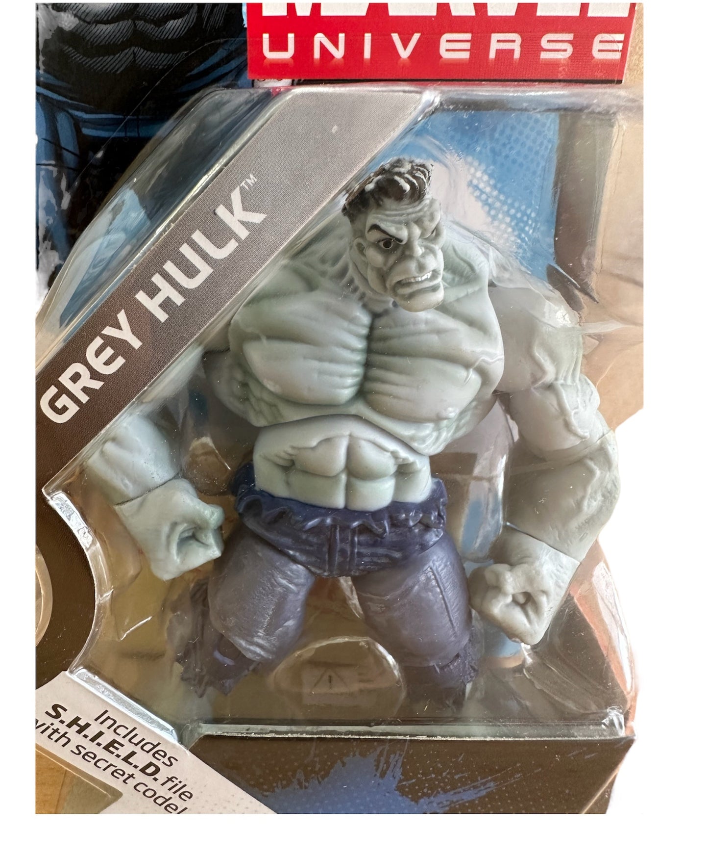 Vintage 2008 Marvel Universe Series 1 - No. 014 Grey Hulk 3 3/4 Inch Action Figure With SHIELD File And Secret Code - Brand New Factory Sealed Shop Stock Room Find