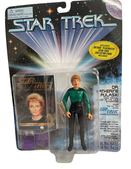 Vintage Playmates 1996 Star Trek The Next Generation Collectors Edition - Dr. Katherine Pulaski Chief Medical Officer Action Figure - Brand New Factory Sealed Shop Stock Room Find