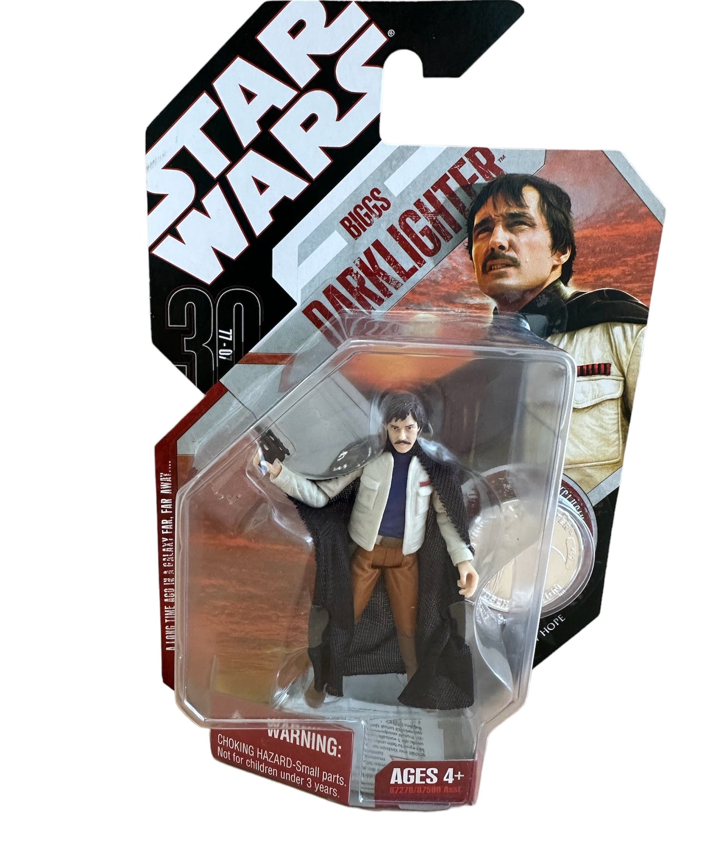 Vintage 2007 Star Wars Saga 30th Anniversary A New Hope Biggs Darklighter Action Figure With Exclusive Collector Coin - Brand New Factory Sealed Shop Stock Room Find