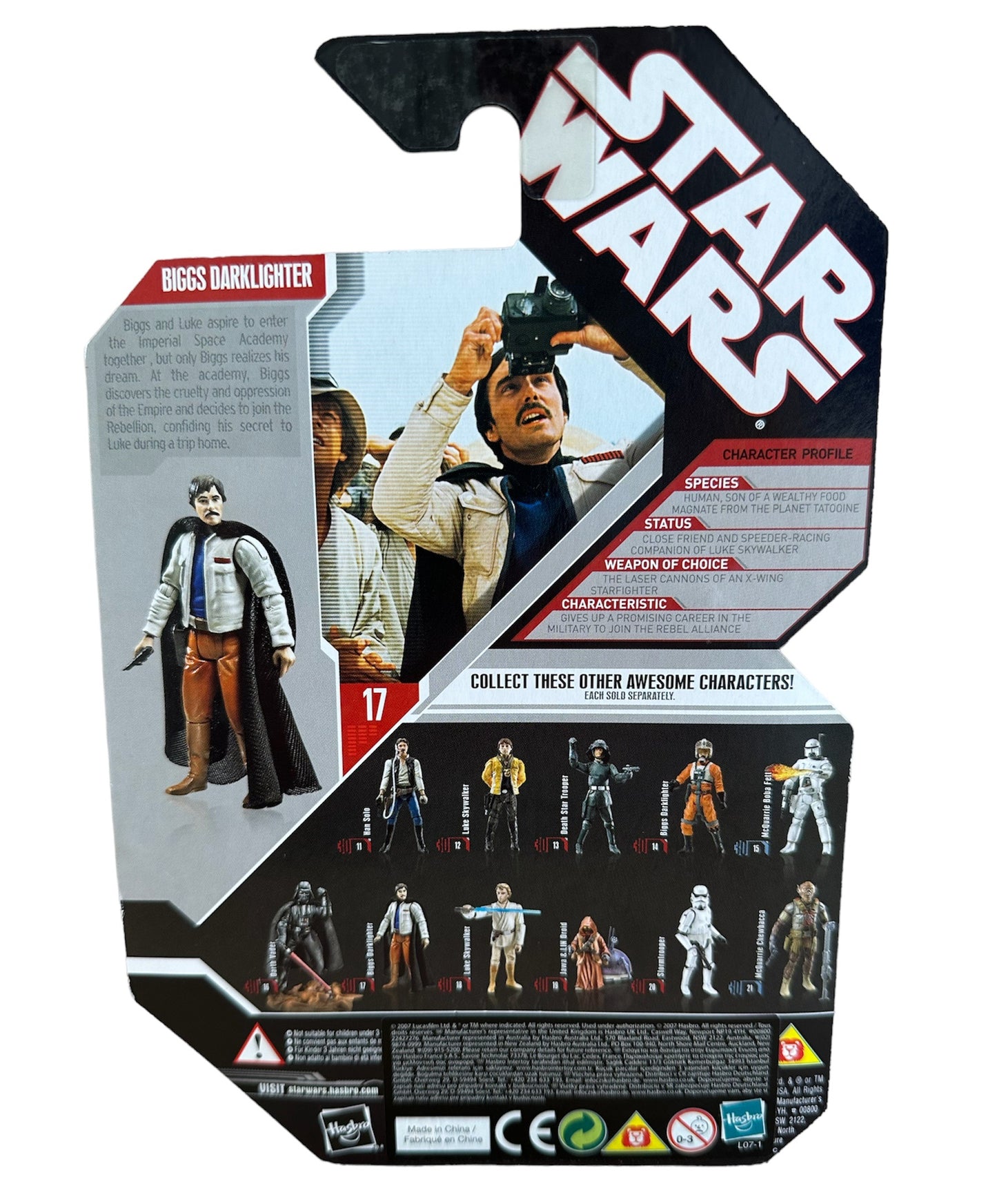 Vintage 2007 Star Wars Saga 30th Anniversary A New Hope Biggs Darklighter Action Figure With Exclusive Collector Coin - Brand New Factory Sealed Shop Stock Room Find