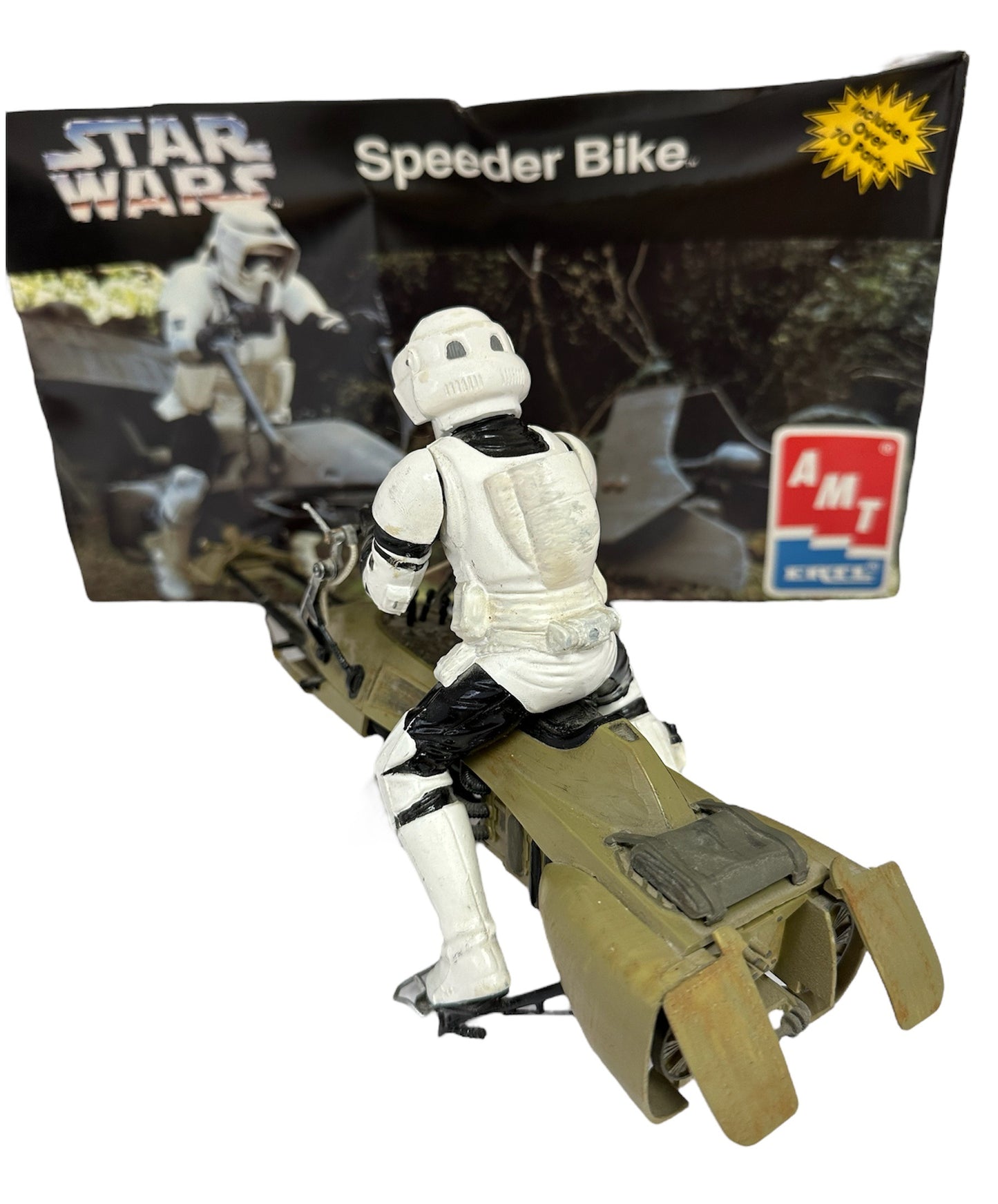Vintage 1996 Ultra Rare Star Wars Return Of The Jedi Speeder Bike & Trooper Scale Model Kit - Fully Built Former Display Model.