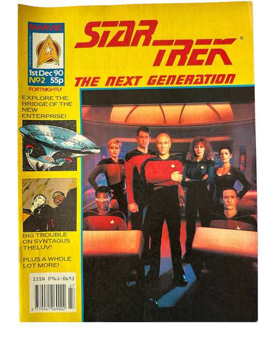 Vintage 1990 Marvel Comics Group Star Trek The Next Generation Comic 1st December  1990 Issue No. 2 - Former Shop Stock