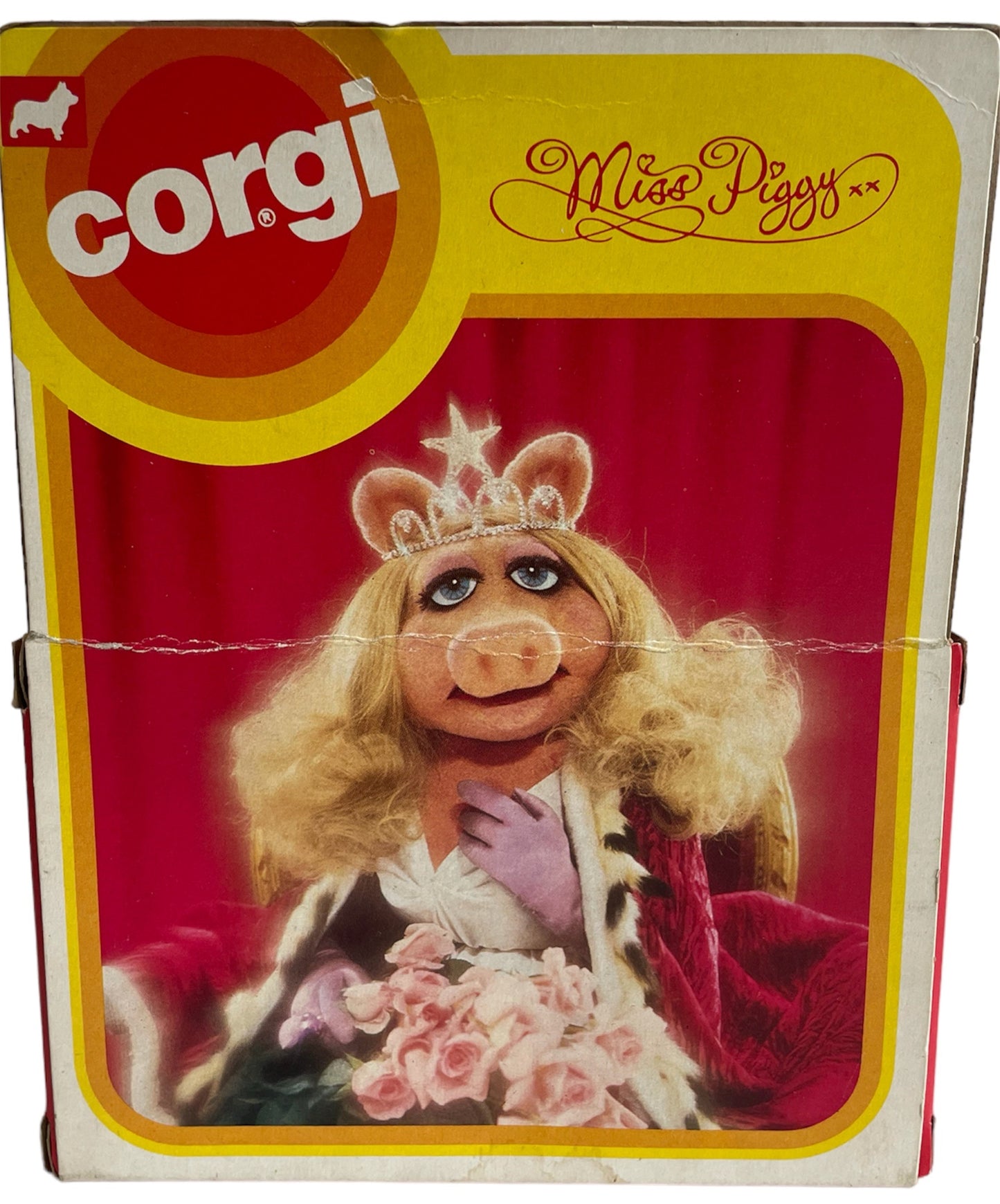 Vintage Corgi 1979 The Muppet Shows Miss Piggy & Her Piggymobile Die Cast Vehicle  Number 2032 - Mint In Original Box Shop Stock Room Find.