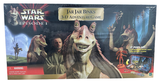 Vintage 1999 Star Wars Episode 1 Jar Jar Binks 3-D Adventure Game - Brand New Factory Sealed Shop Stock Room Findtion Figure - Brand New Factory Sealed