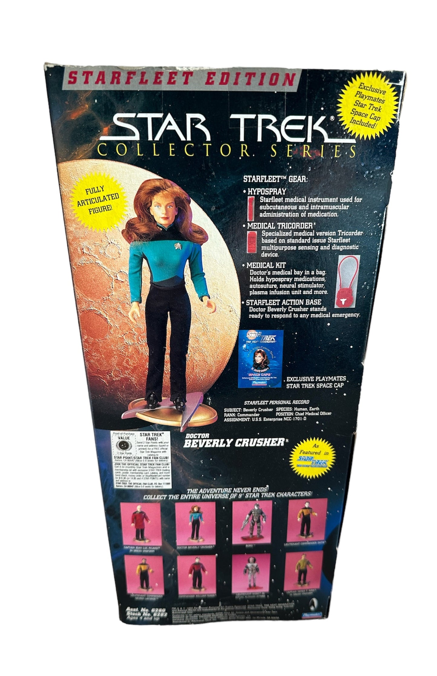 Vintage Star Trek The Next Generation Collector Series Chief Medical Officer Doctor Beverly Crusher 9 Inch Action Figure - Factory Sealed Shop Stock Room Find