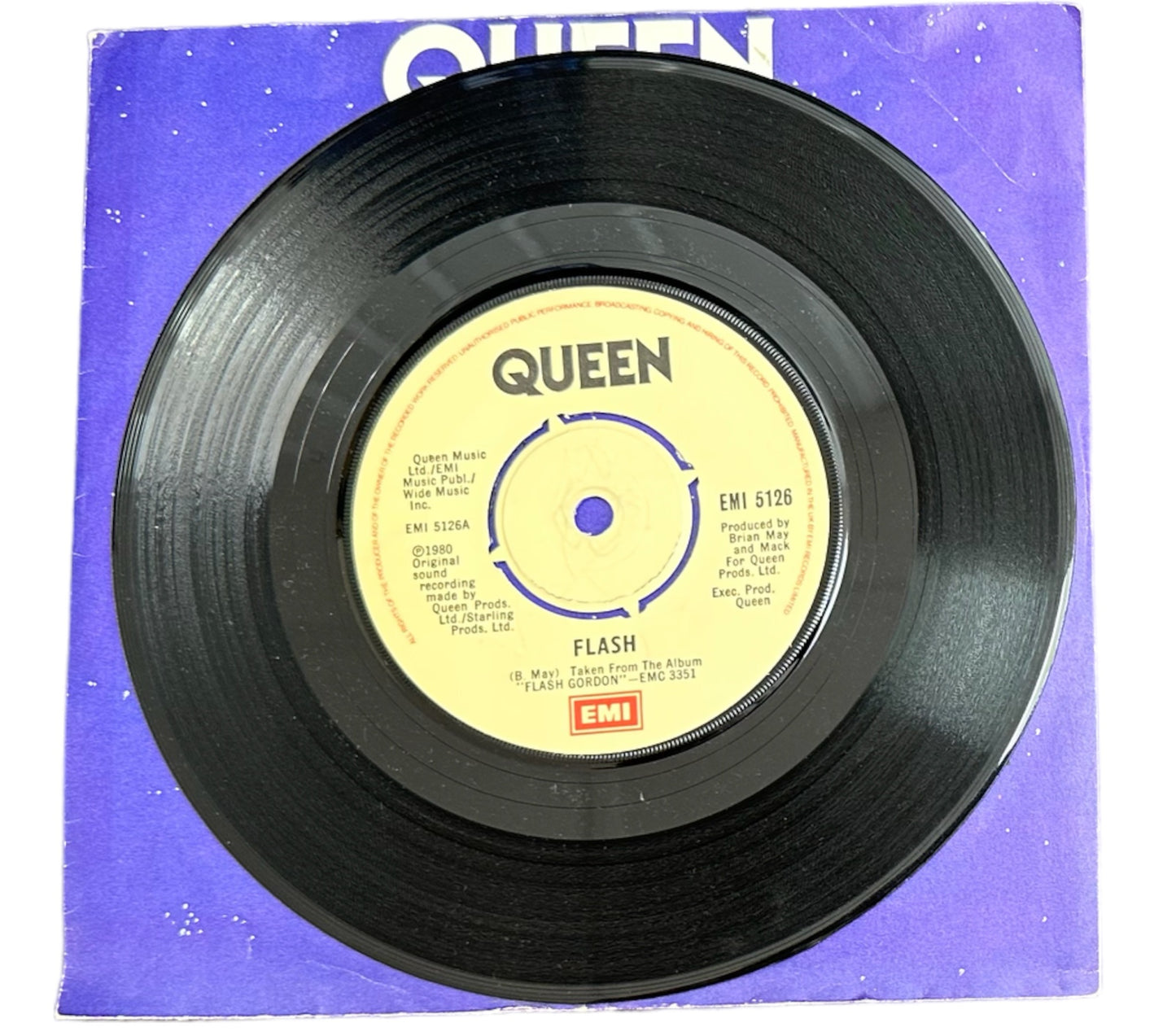 Vintage 1980 EMI Records Queen - Flash 7" Vinyl Record