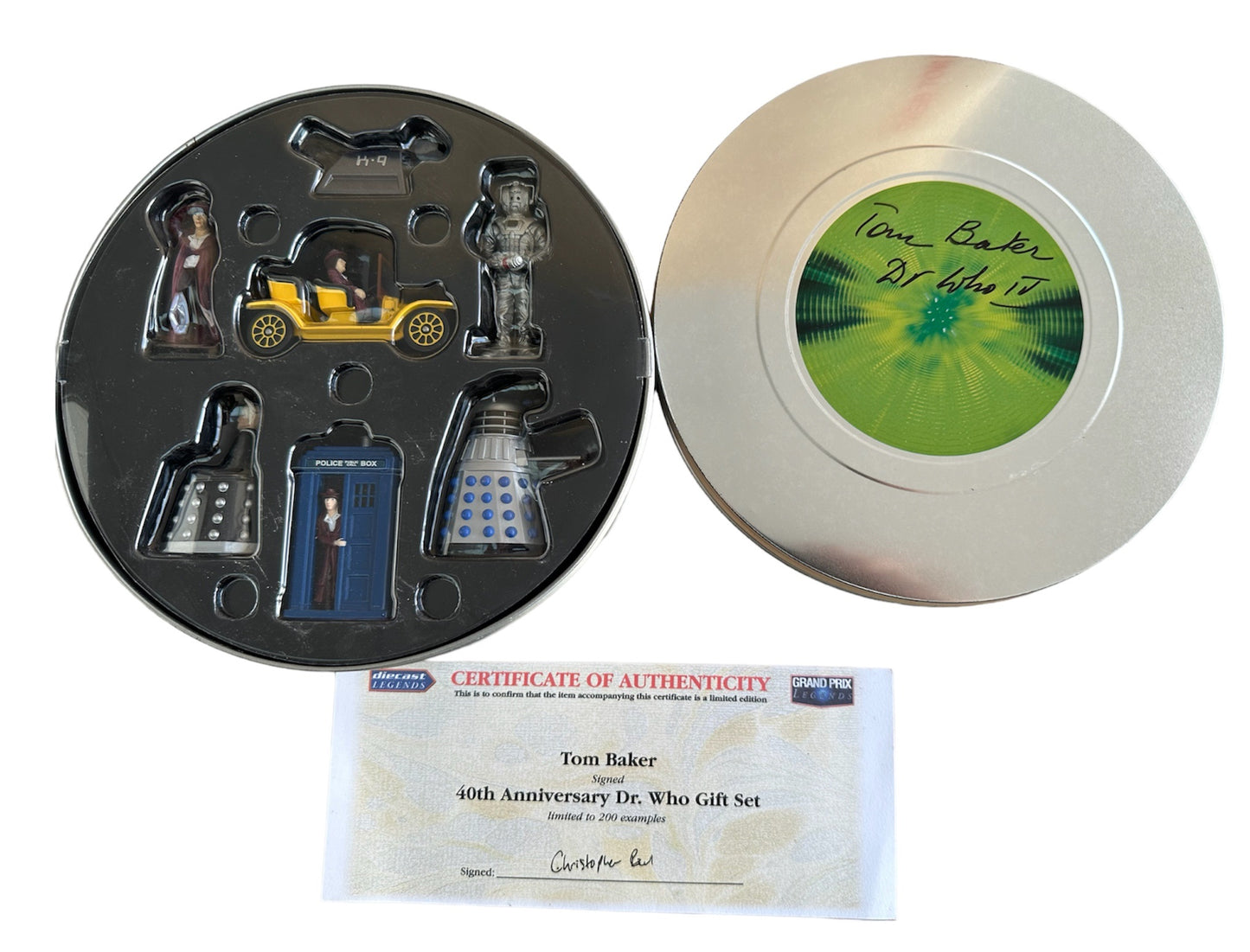 Vintage 2003 Corgi Doctor Dr Who 40th Anniversary 7 Piece Die-Cast Gift Set No. TY96203 - Autographed By Tom Baker - Complete With COA - Mint Condition