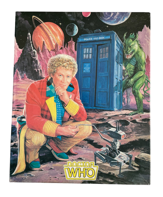 Vintage 1984 Dr Doctor Who 200 Piece Jigsaw Puzzle Featuring The sixth Dr Colin Baker Artwork Image Alien Planet - Factory Sealed Shop Stock Room Find