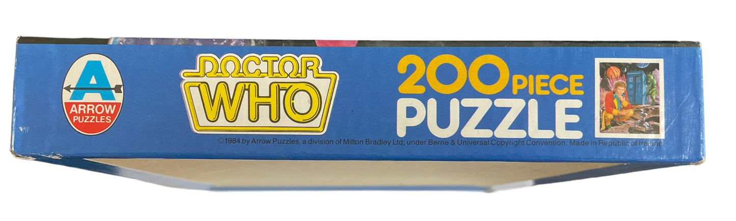 Vintage 1984 Dr Doctor Who 200 Piece Jigsaw Puzzle Featuring The sixth Dr Colin Baker Artwork Image Alien Planet - Factory Sealed Shop Stock Room Find