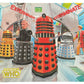 Vintage 1984 Dr Doctor Who 200 Piece Jigsaw Puzzle Featuring The Sixth Dr Colin Baker Artwork Image Davros And The Daleks - Factory Sealed Shop Stock Room Find