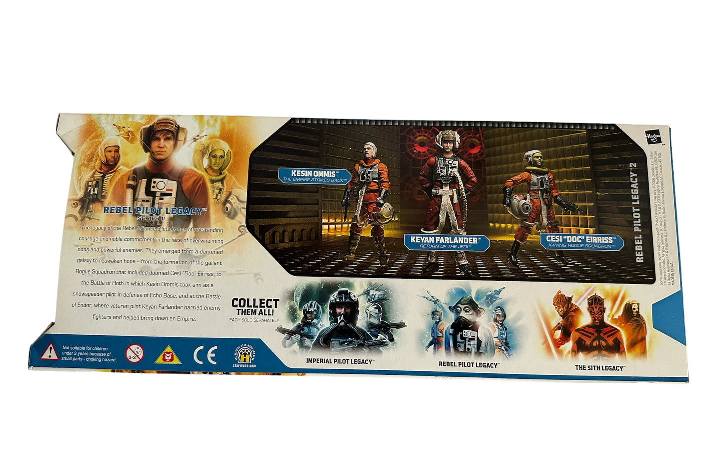 Vintage Star Wars 2008 The Legacy Collection - Evolutions - Rebel Pilot Legacy Series II Action Figure 3 Pack - Brand New Factory Sealed Shop Stock Room Find