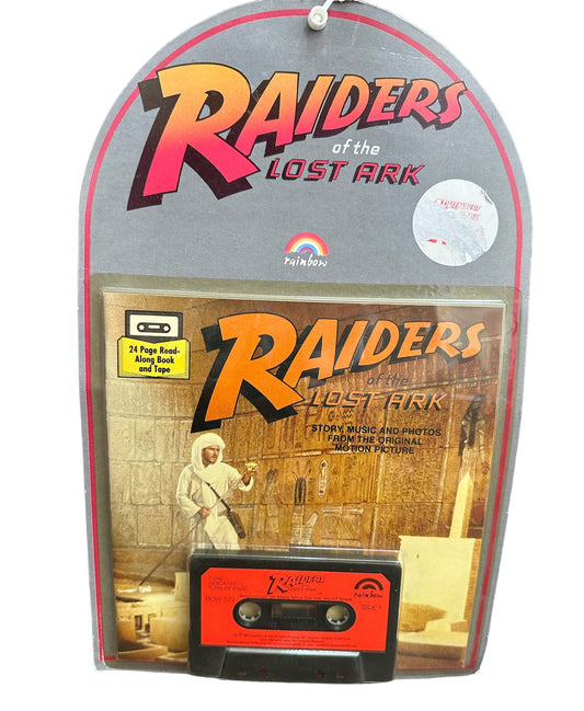 Vintage 1981 Raiders Of The Lost Ark 24 Page Read Along Book and Audio Cassette Tape Set - Factory Sealed Shop Stock Room Find