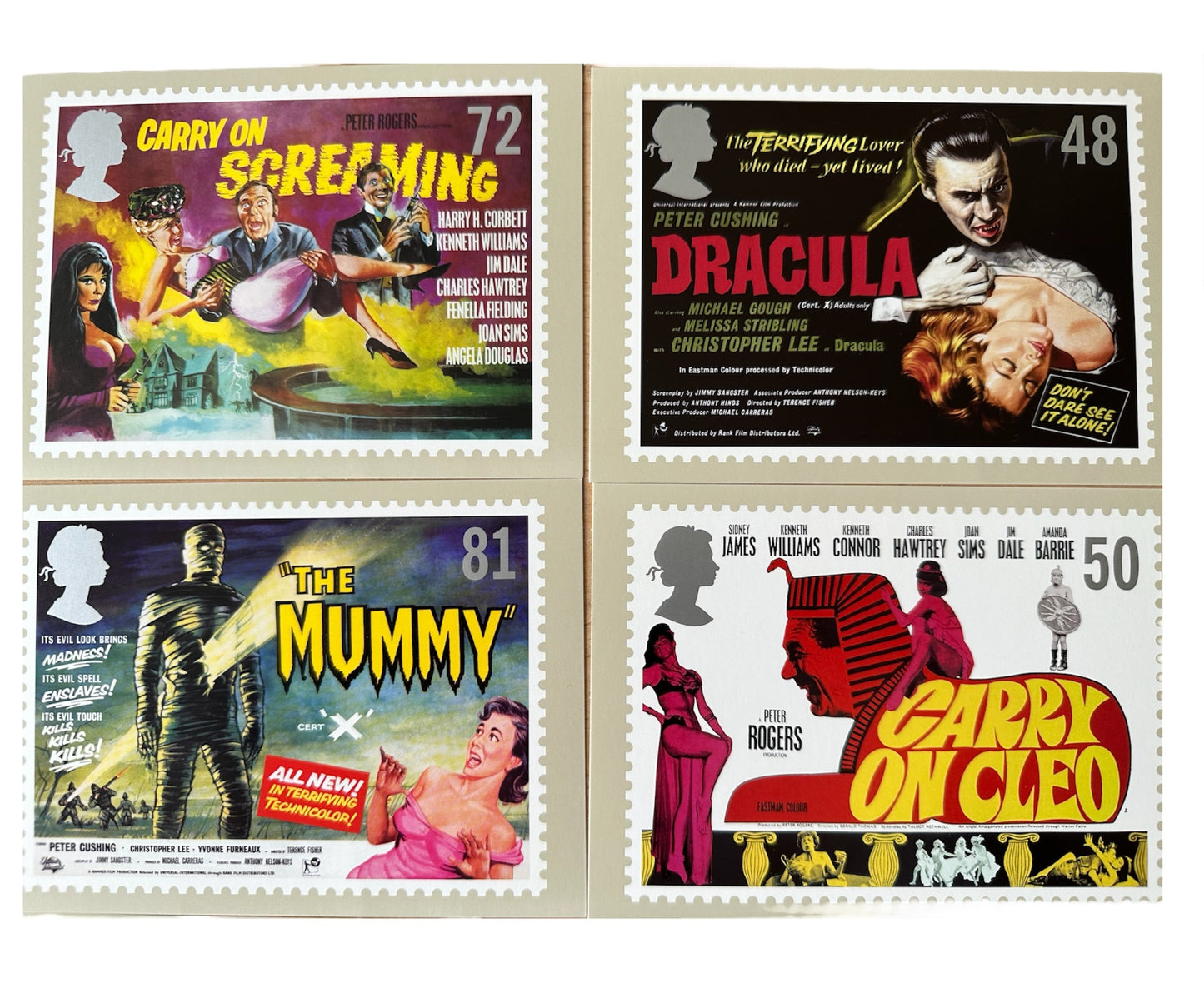Vintage 2008 Classic Carry On And Hammer Films Limited Edition 6 Card Post Card Set - Brand New Shop Stock Room Find.
