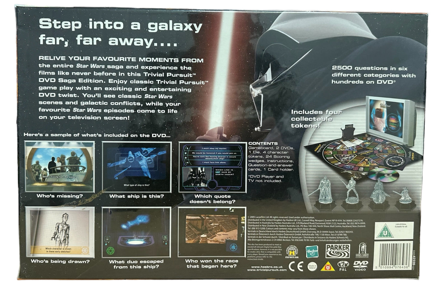 Vintage Parker 2005 Star Wars Saga Edition Trivia Pursuit DVD Interactive Video Board Game - Factory Sealed Shop Stock Room Find