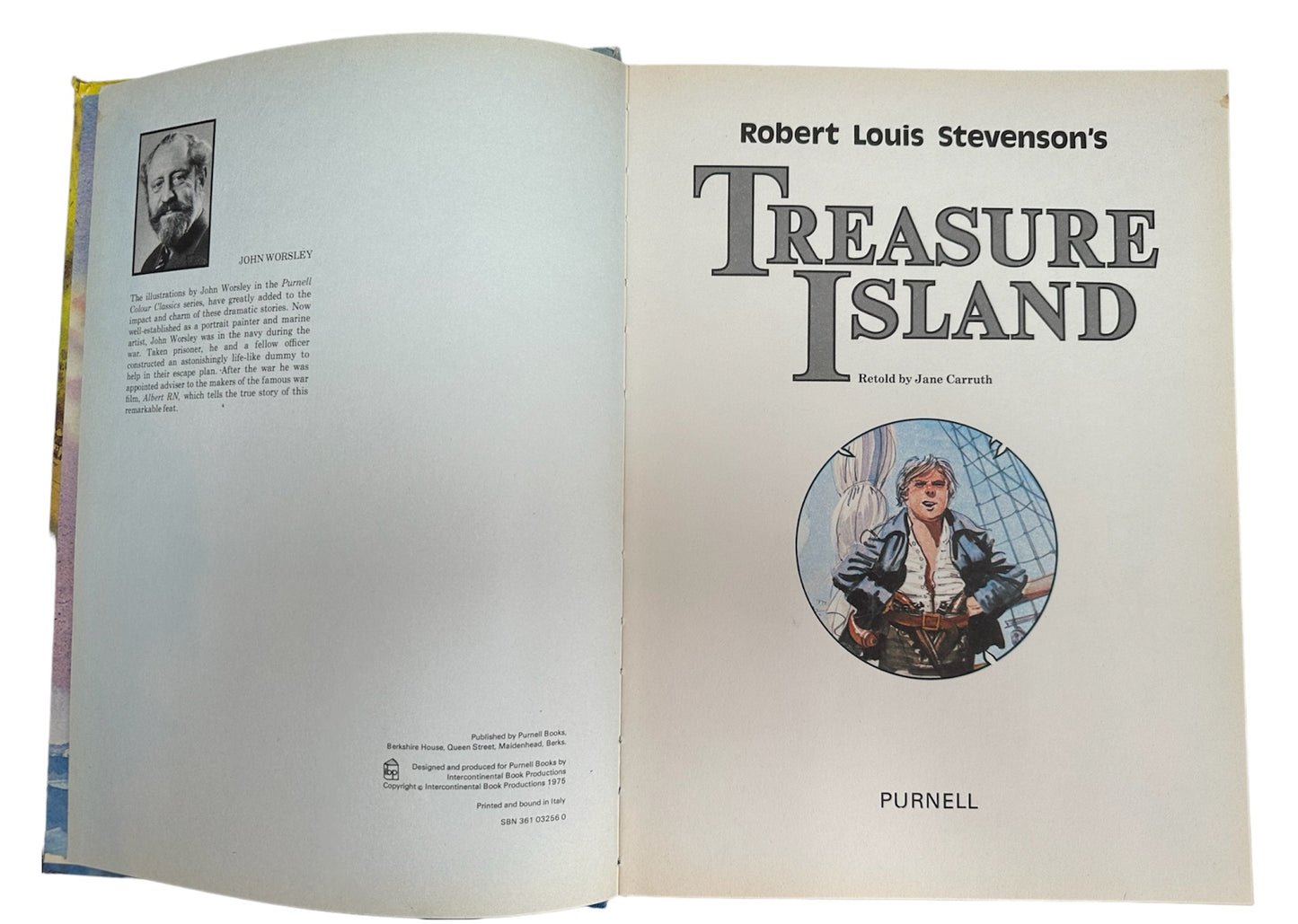 Vintage 1975 Purnell Colour Classics - Treasure Island By Robert Louis Stevenson - Large Illustrated Hardback Book