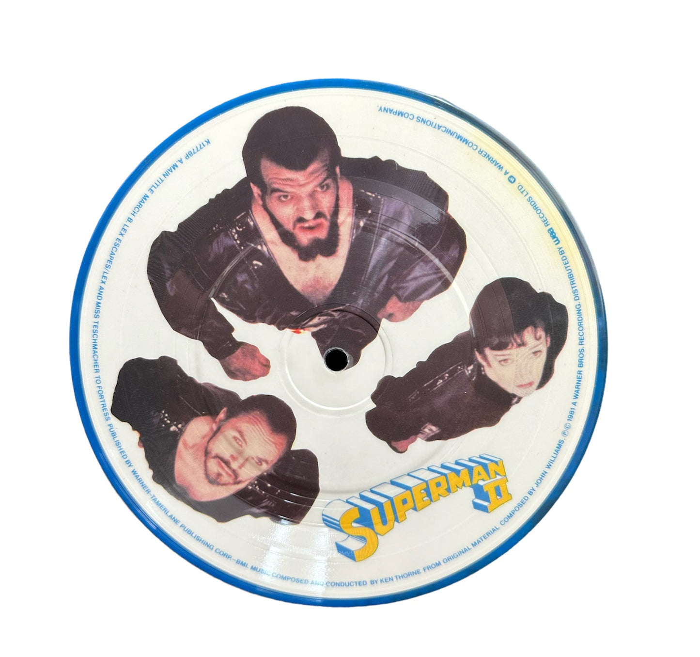 Vintage 1981 Superman II The Movie 7" Vinyl Record Picture Disc - Main Title Theme